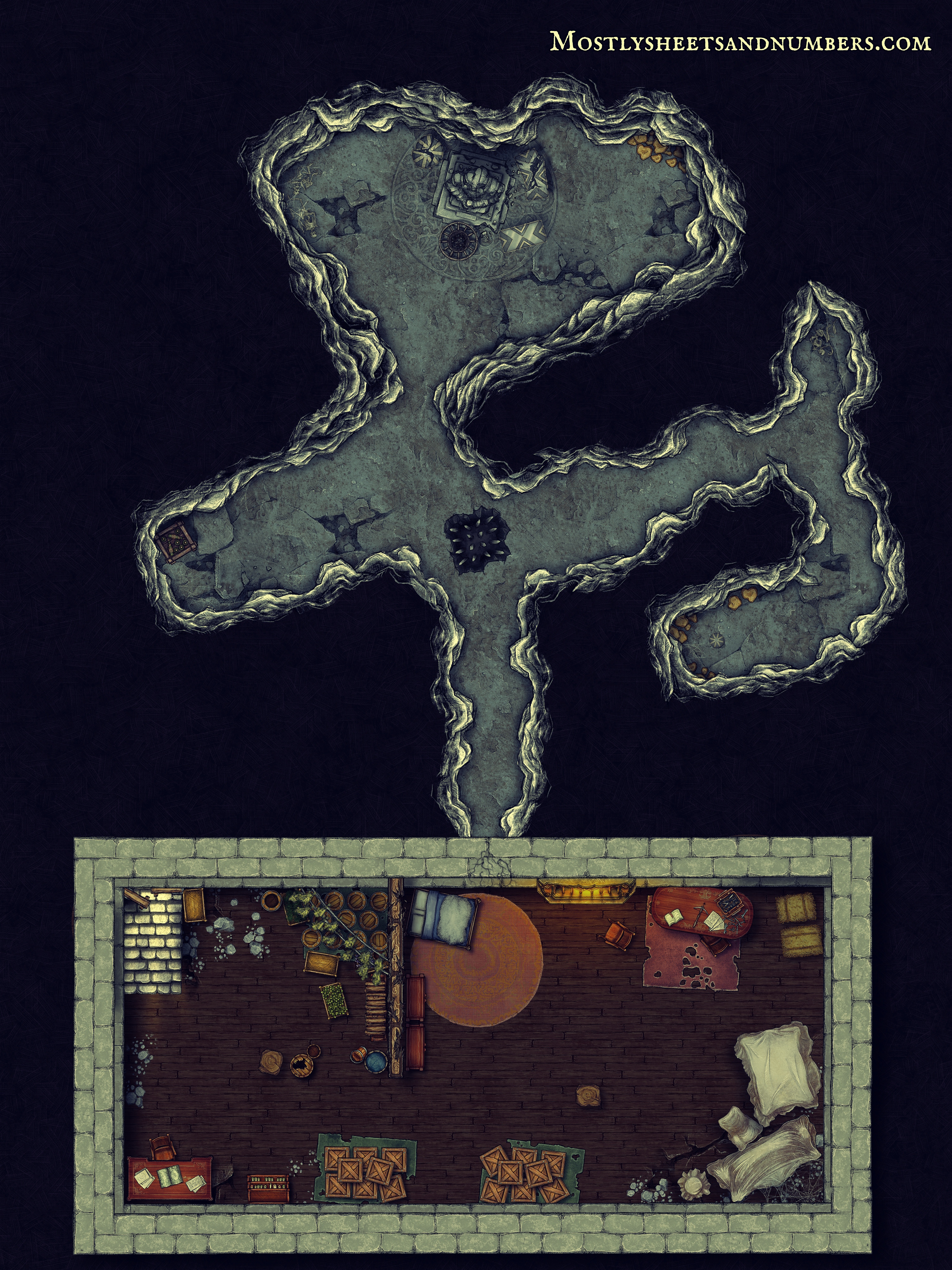 Basement and Hidden Cave | Mostly Sheets and Numbers